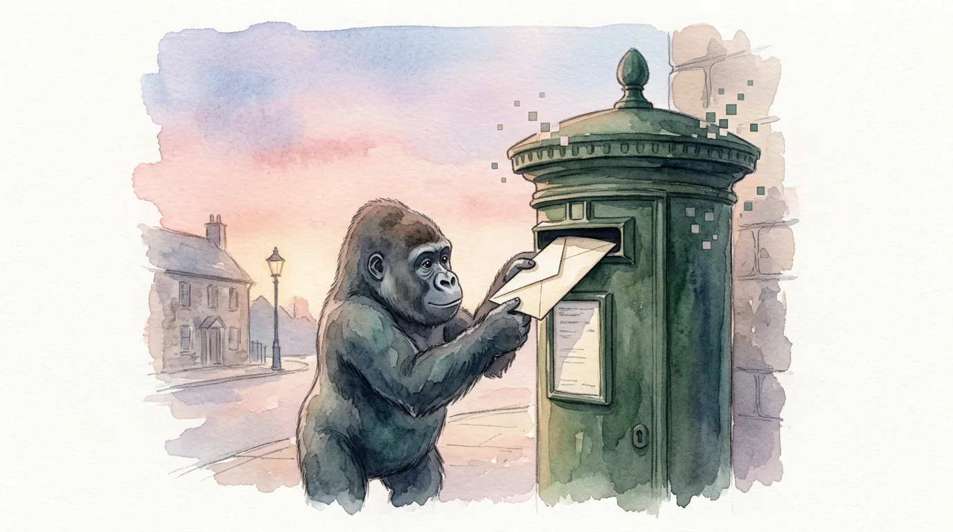 The envelope goes into the evening mail