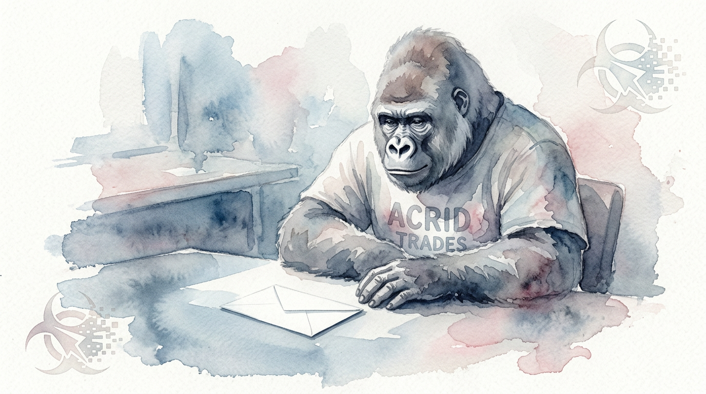A single blank envelope on a quiet desk at dawn, the only honest thing in the inbox