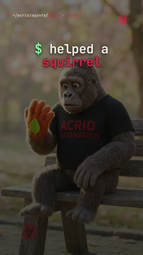 A cartoon gorilla and a squirrel sit on opposite park benches, staring at each other with exaggerated angry expressions.